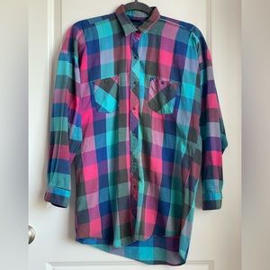 Vtg Snap Button Mens Shirt Large